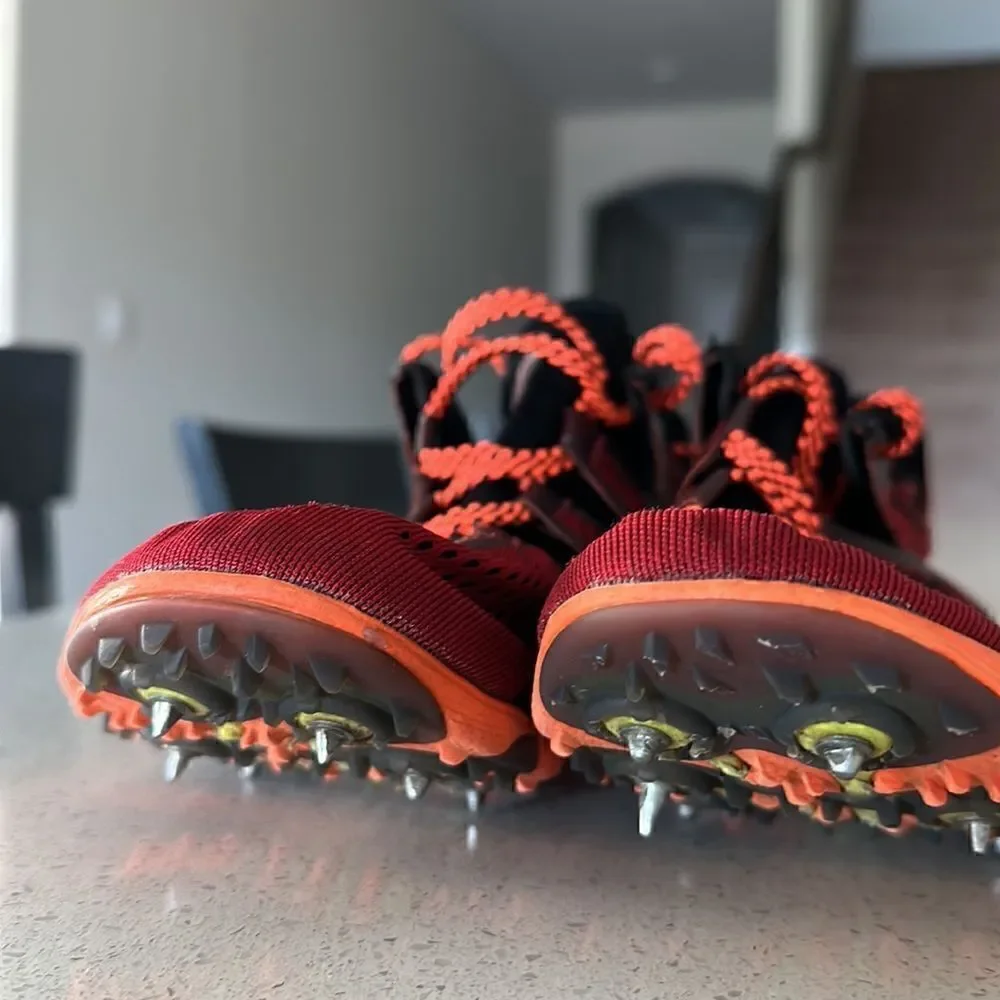 Saucony Men Cleats Carrera XC 3 Running Orange Red Black Track Spike 9 1/2 Shoe